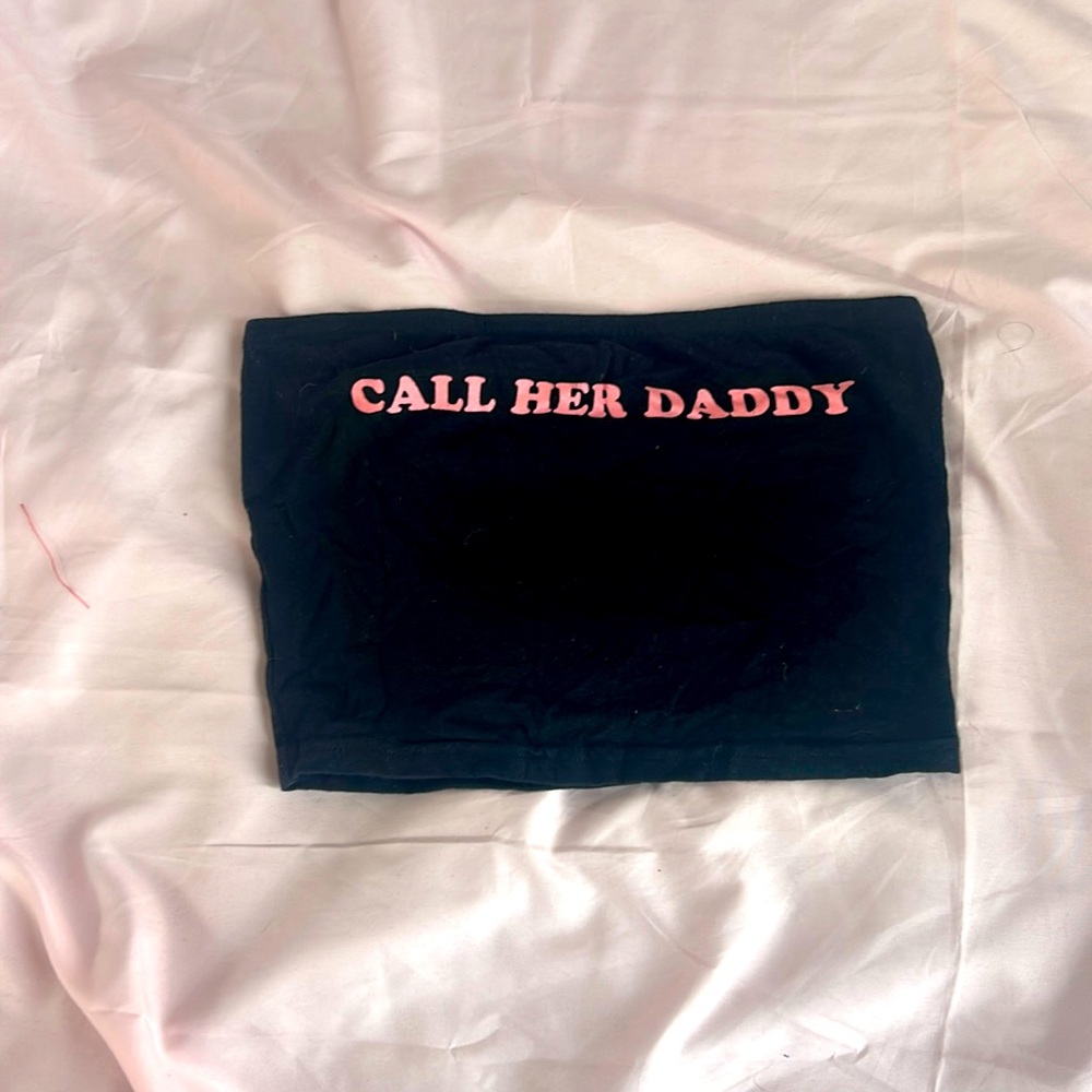 Original Rare Black Pink Call Her Daddy Strapless Crop Top S